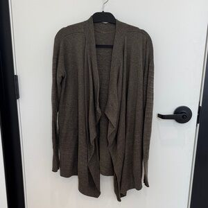 lululemon athletica Draped Open-Front Cardigan - Olive Brown